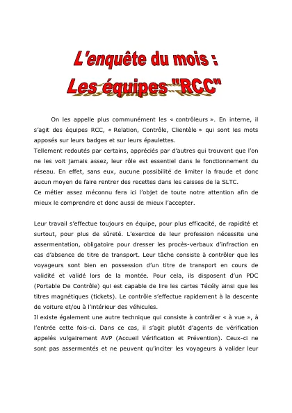 Couverture – Les équipes RCC : Relation, Contrôle, Clientèle